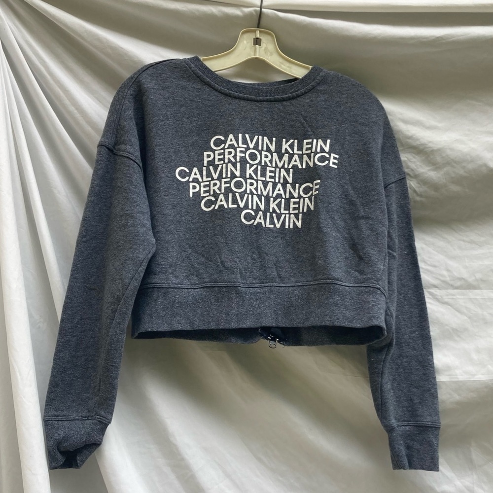 Calvin Klein Performance gray cropped sweatshirt, size small